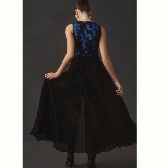 Anthropologie Bhanuni by Jyoti Sleeveless Jacquard Twofer Midi Dress/ size S - Picture 3 of 9